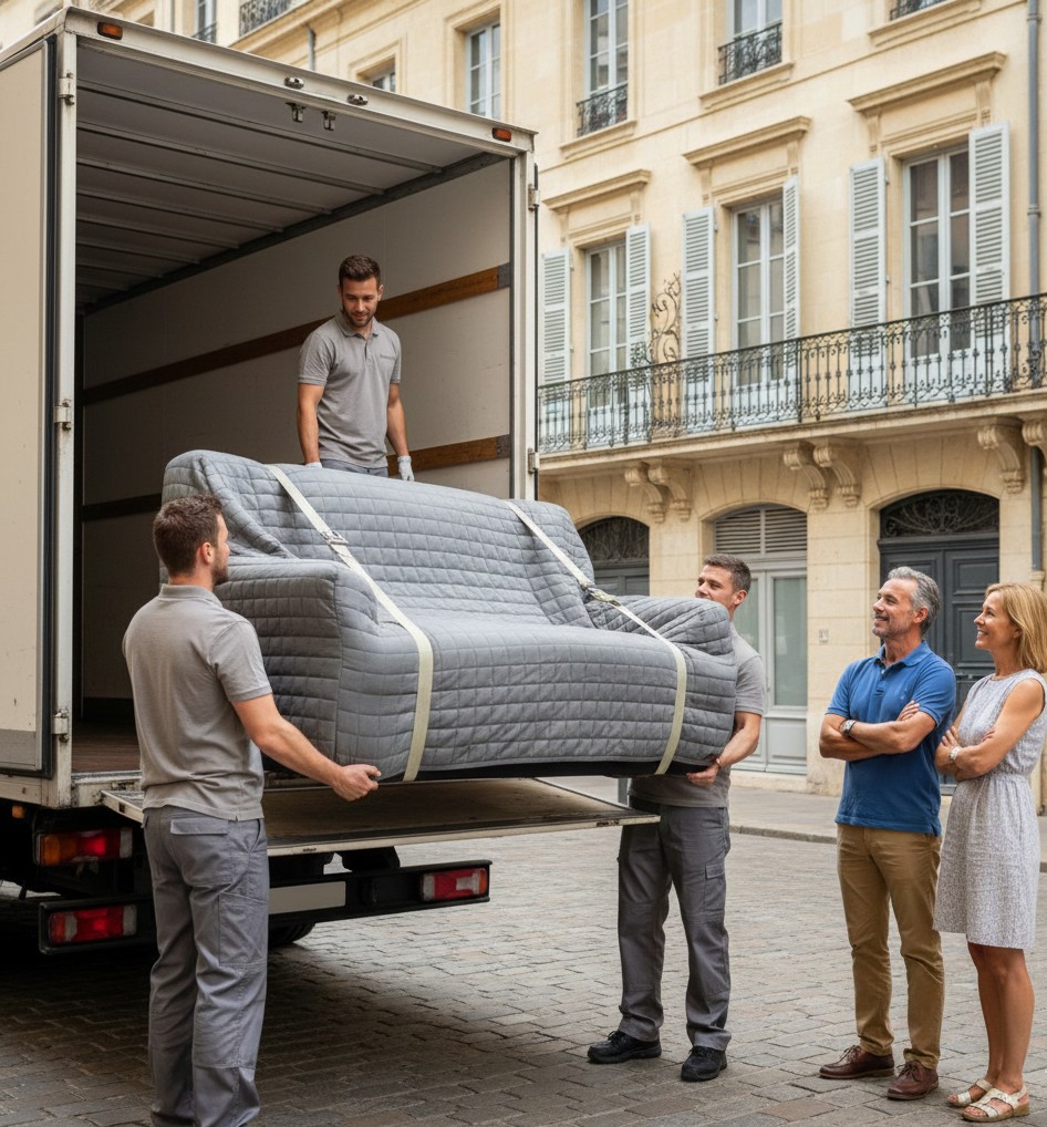 Déménagement particuliers Aix-en-Provence canapé mobilier protégé